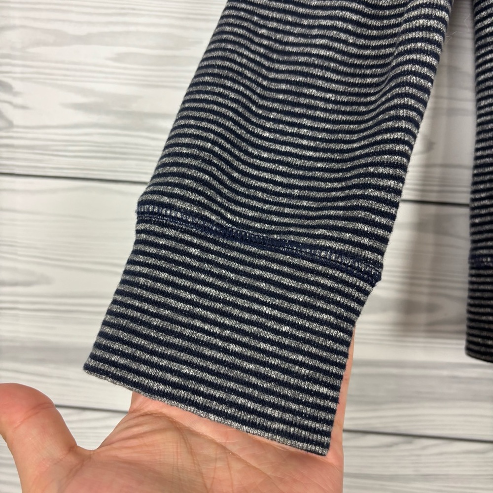 Jungmaven Gray Stripe Organic Cotton/Hemp Long Sleeve T-Shirt Size Medium - Picture 2 of 6